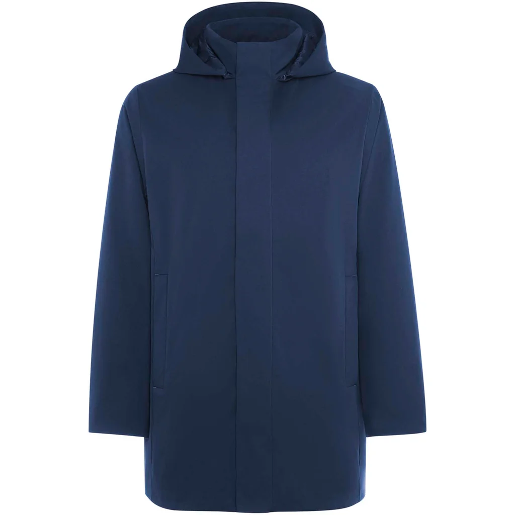 Hovedproduktbilde for Marineblå Roly Unisex parkasjakke med polstret krage