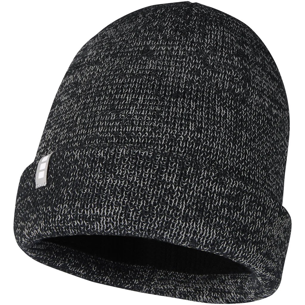 Hovedproduktbilde for Solid svart Elevate Rigi Polyester og Akryl Reflekterende Lue