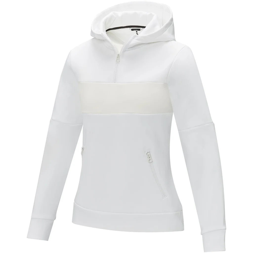 Hovedproduktbilde for Hvit Elevate Sayan Hettegenser med Half-Zip Dame