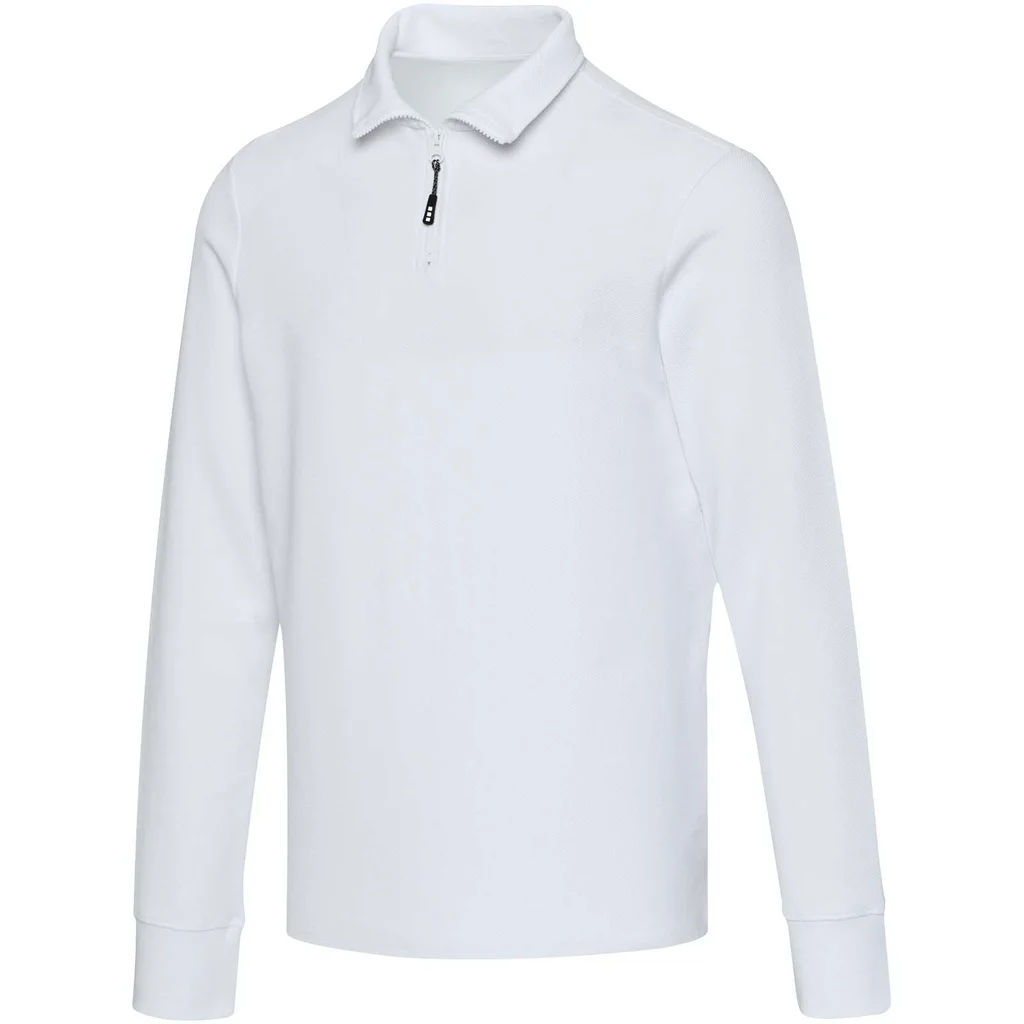 Hovedproduktbilde for Hvit Elevate Zeus Bomull Half-Zip Langermet  Poloskjorte