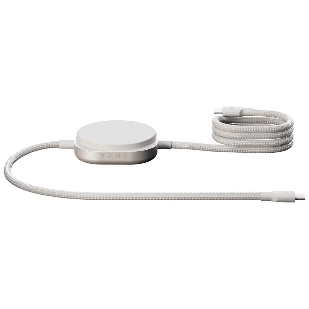Hovedproduktbilde for Hvit Zens Pro 2 240W USB-C 2-i-1  Ladekabel