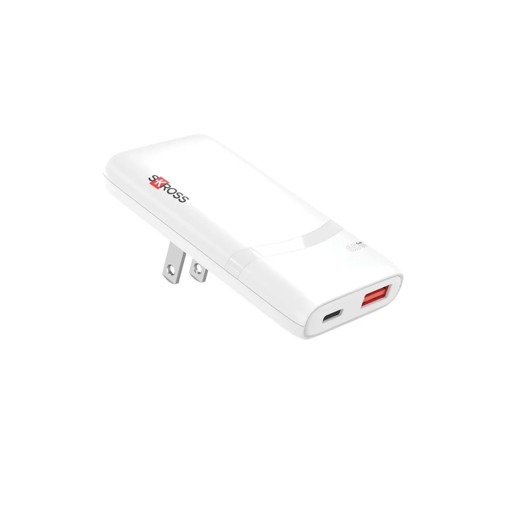 Hovedproduktbilde for Hvit Klip Slim 65W Reiselader med USB-porter
