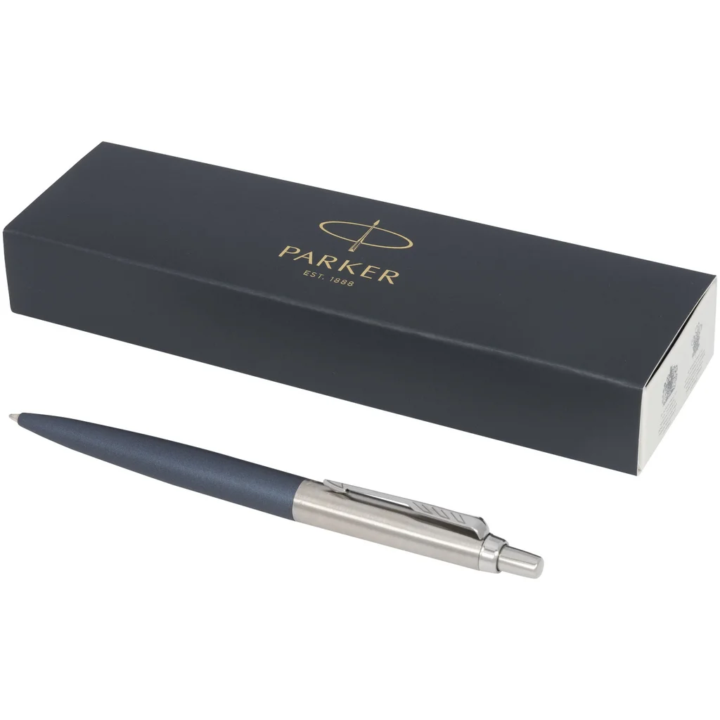 Hovedproduktbilde for Blå Parker Jotter XL Matt og Krom Blått Blekk Kulepenn