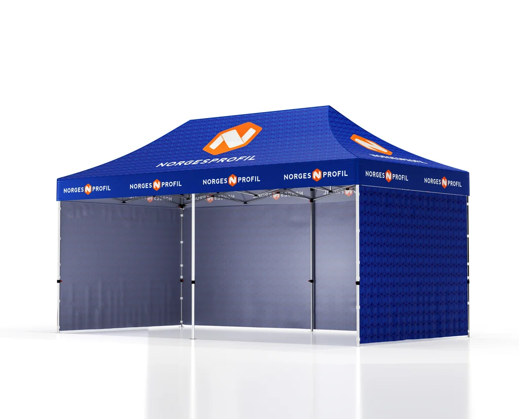 Hovedproduktbilde for Trykk på én side av veggene Telt Popup 6 x 3 meter inkl tak og tre vegger
