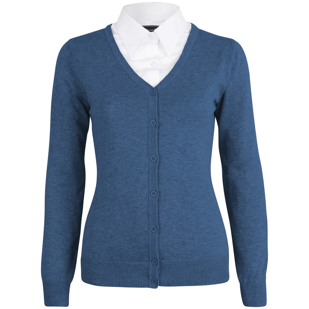 Hovedproduktbilde for Blåmelert Tracker Pima Cotton Strikket Cardigan Dame