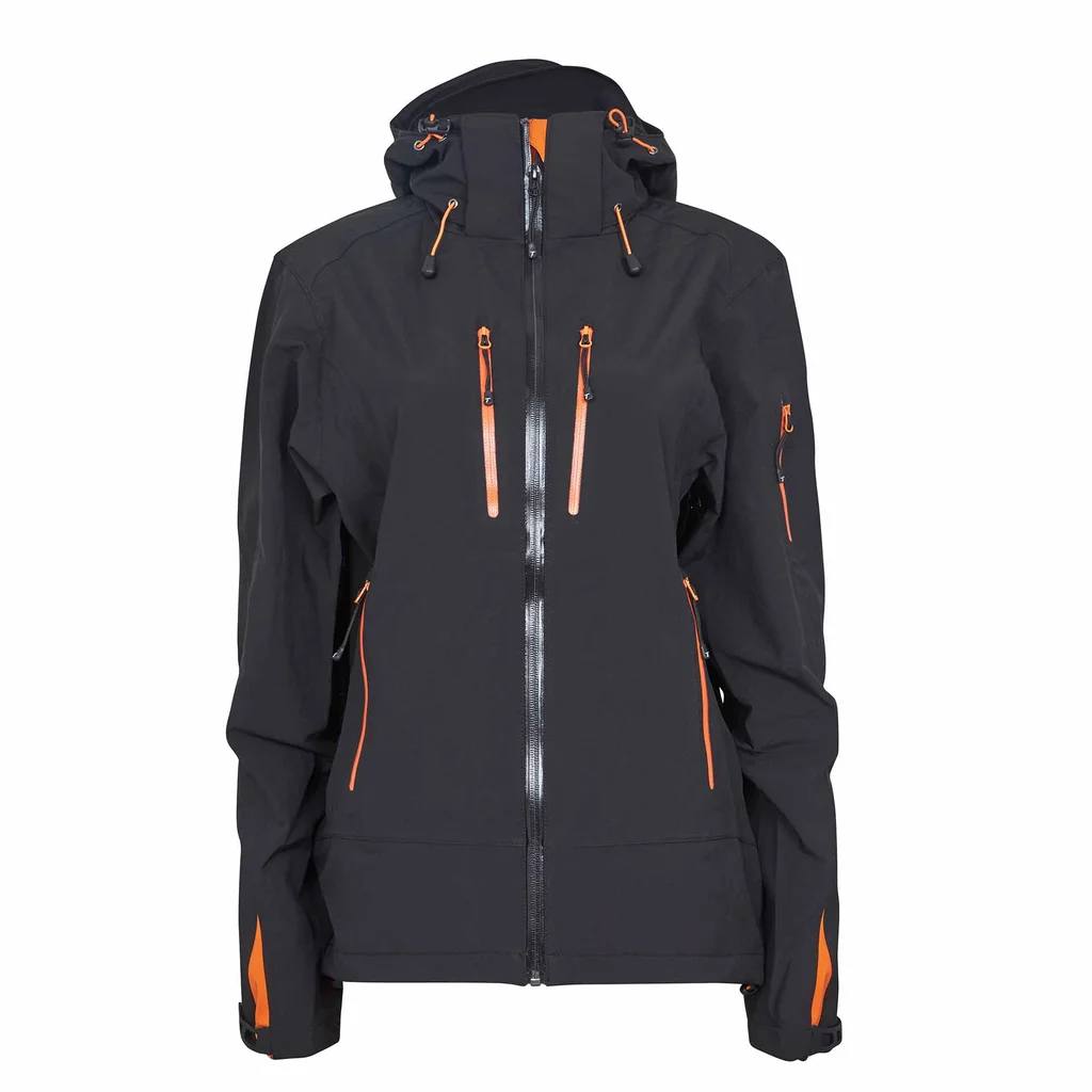 Hovedproduktbilde for Sort m/orange kontrast Tracker Contrast Colored Extreme Pro Shell Allværsjakke Dame
