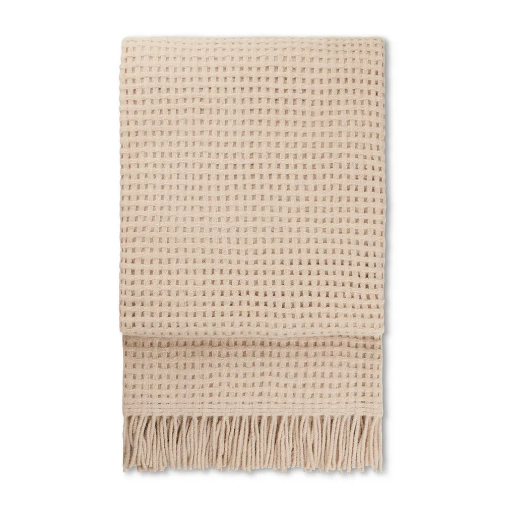 Hovedproduktbilde for Beige Elvang Basket Alpakkaull Pledd