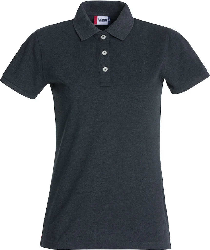 Hovedproduktbilde for Anthracite Melange Clique Stretch Premium Poloskjorte Dame
