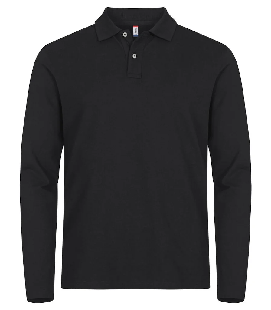 Hovedproduktbilde for Black Clique Stretch Premium Langermet Poloskjorte