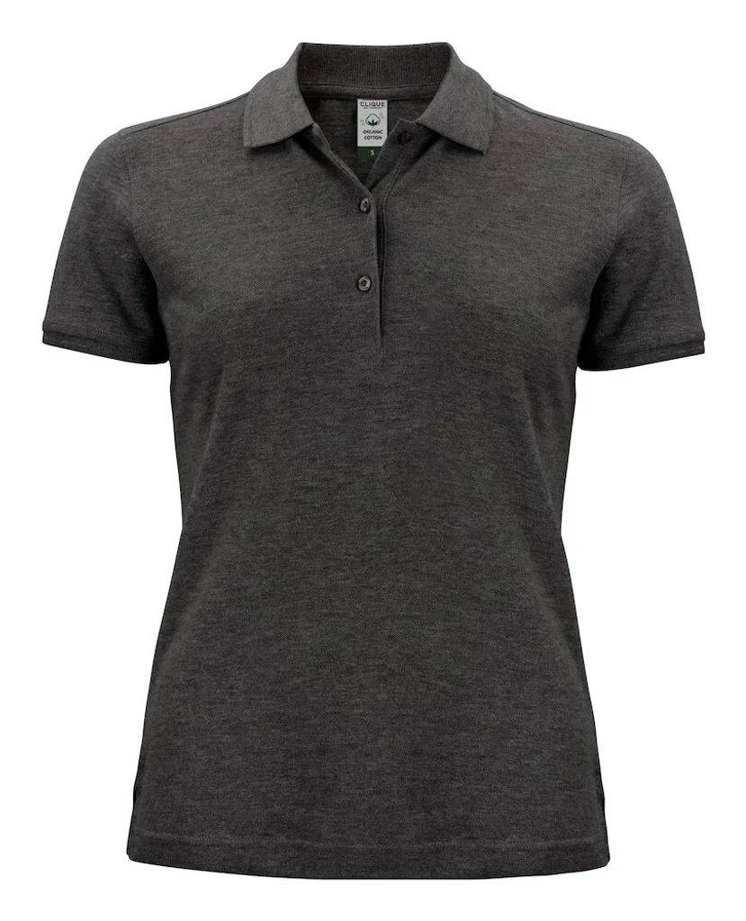 Hovedproduktbilde for Anthracite Melange Clique Classic Økologisk Bomull Poloskjorte Dame