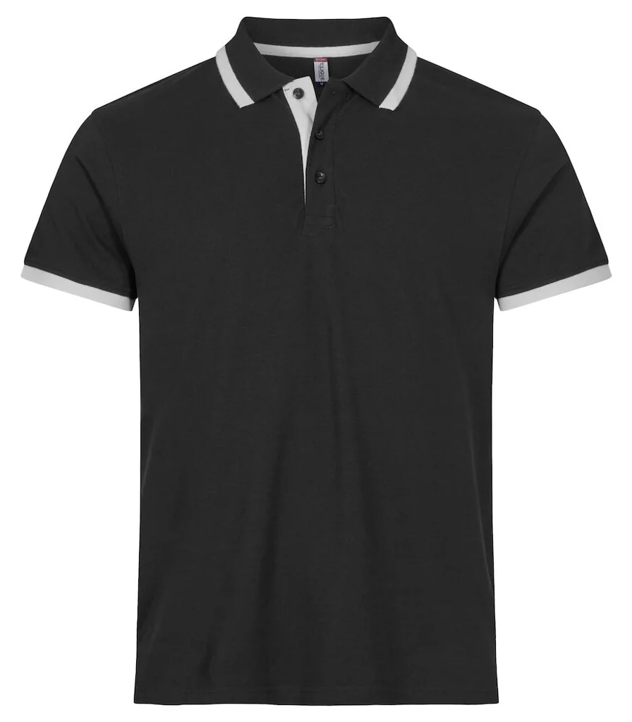 Hovedproduktbilde for Black/White Clique Austin Poloskjorte
