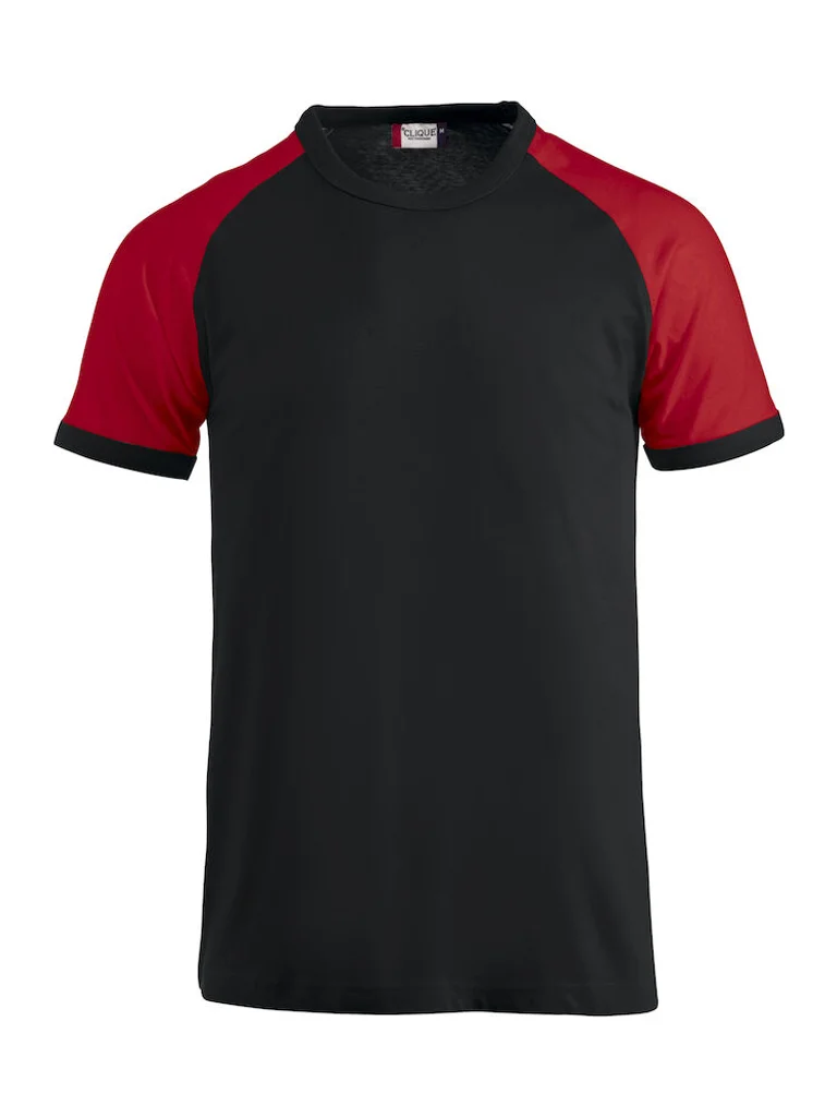 Hovedproduktbilde for Black/Red Clique Raglan-T T-skjorte