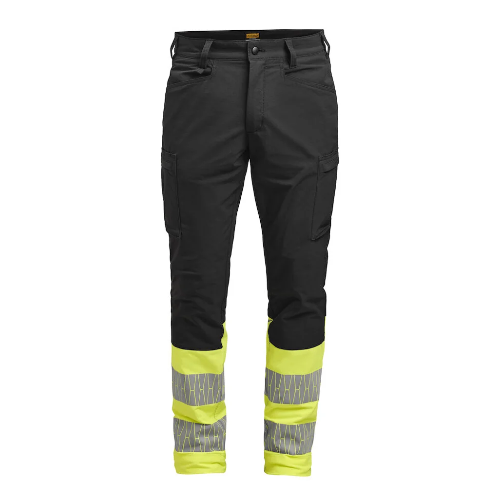 Hovedproduktbilde for Black/HV Yellow Jobman Hi-Vis Kl.1 Stretch  Arbeidsbukse