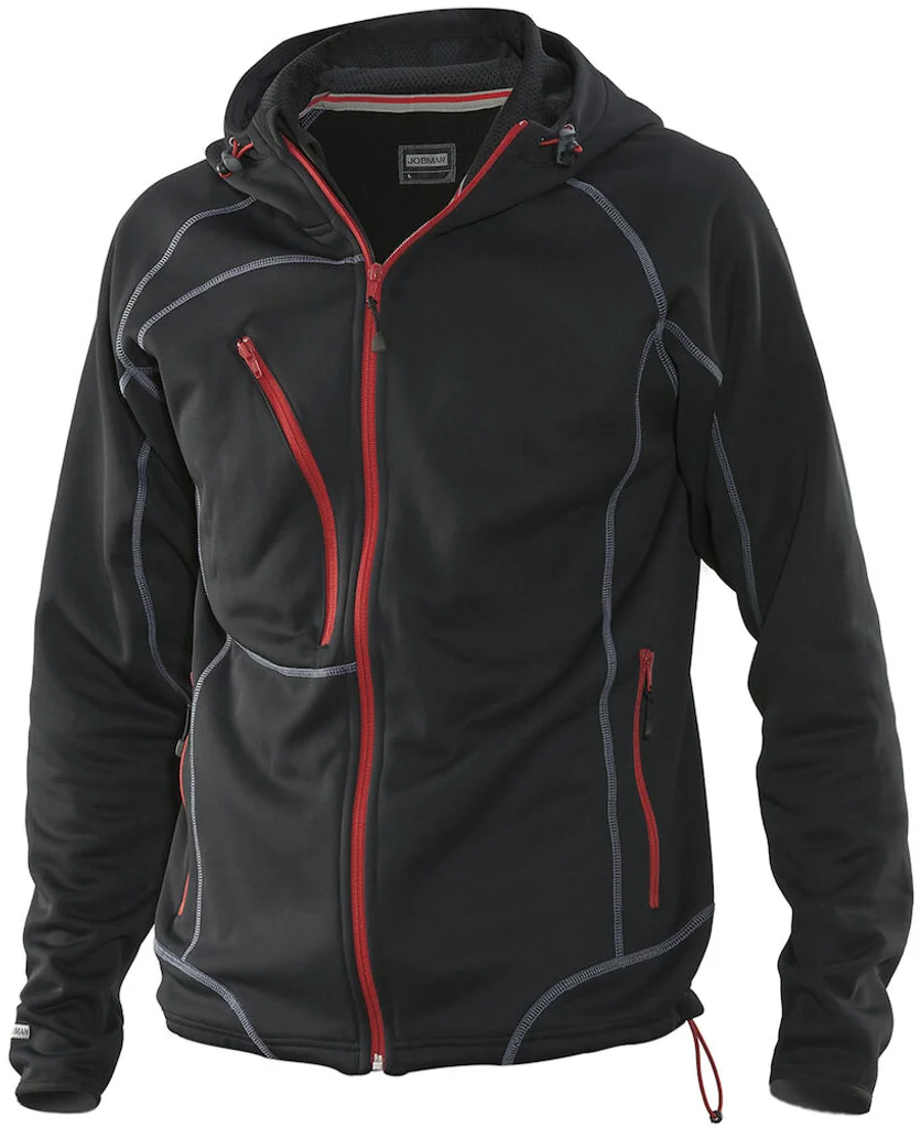 Hovedproduktbilde for Black/Red Jobman 5152 Hettejakke