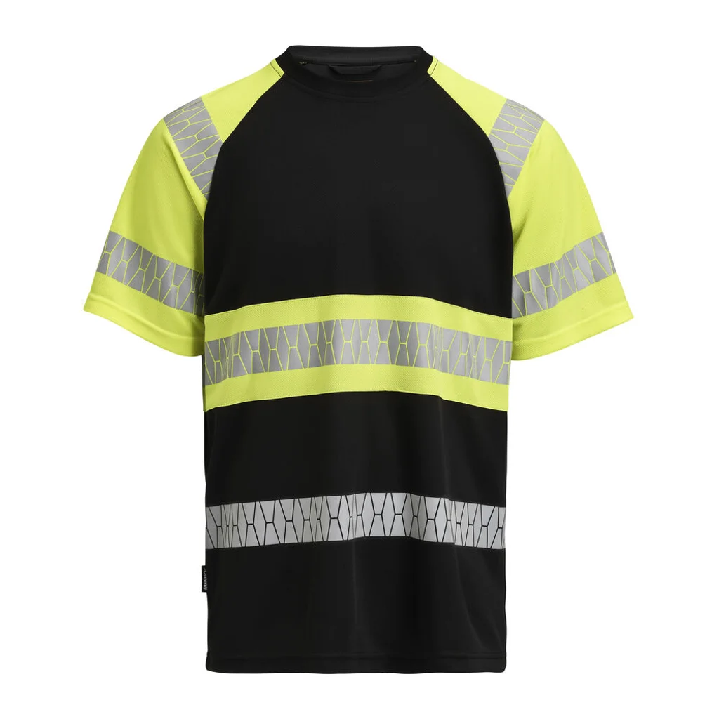 Hovedproduktbilde for Black/HV Yellow Jobman Hi-Vis Hurtigtørkende T-skjorte