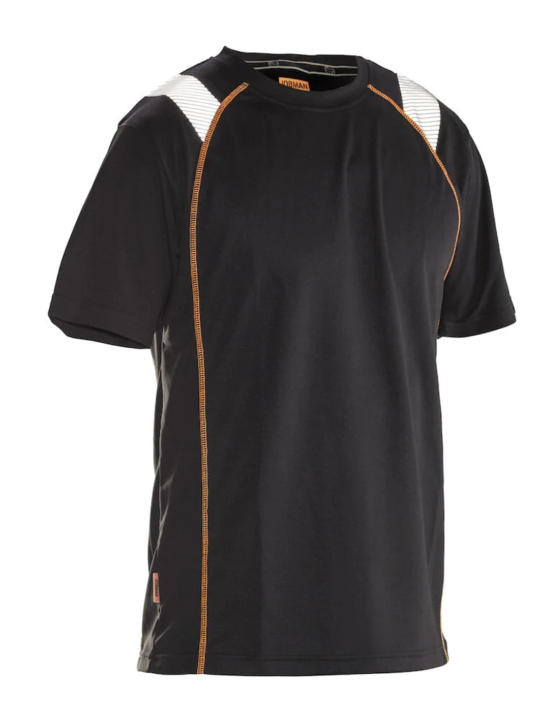 Hovedproduktbilde for Black/HV Orange Jobman 5620 Vision Spun Dye T-skjorte
