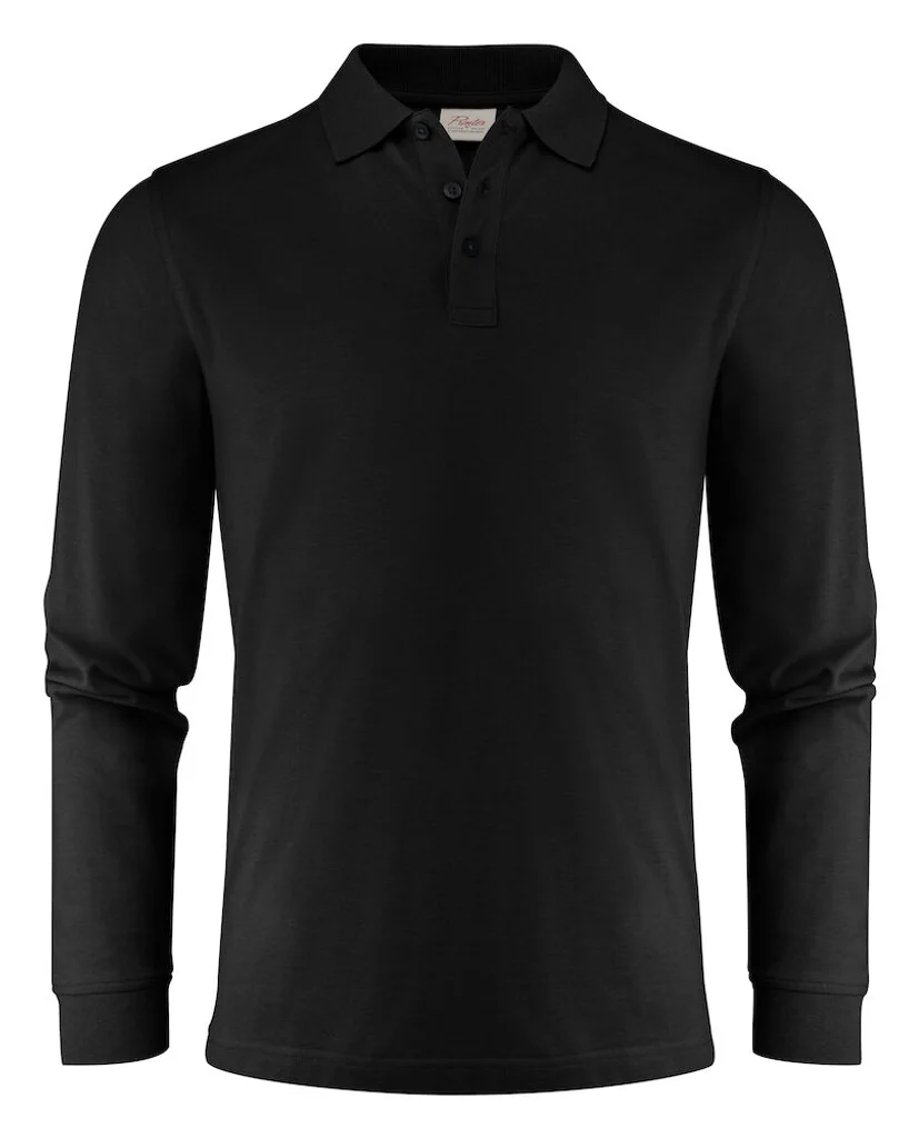 Hovedproduktbilde for Black Printer Surf Pro Langermet Poloskjorte