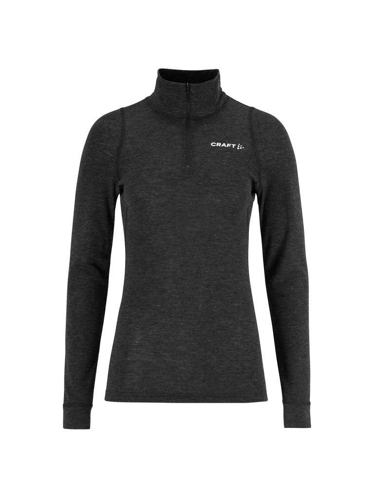 Hovedproduktbilde for Black/Melange Craft Merinoull Half-Zip Undertøy Sett Dame