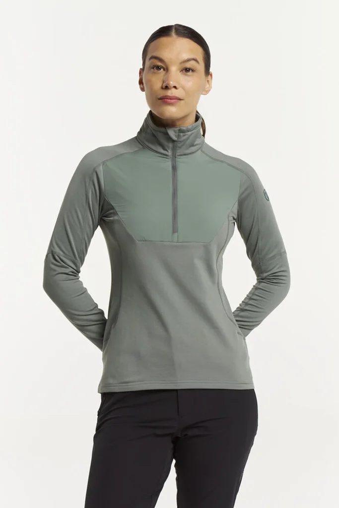 Hovedproduktbilde for Grågrønn Tenson TXlite Windblock Half-Zip Half-Zip Genser Dame