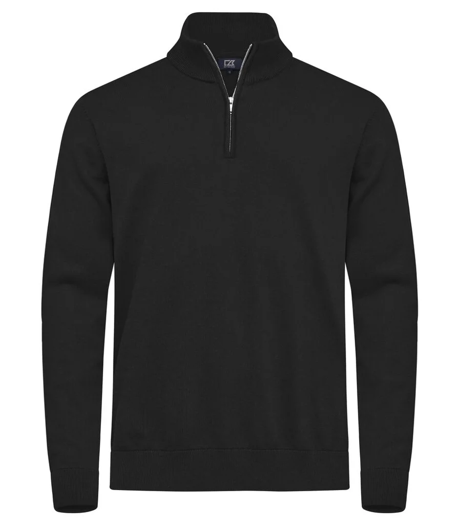 Hovedproduktbilde for Black Cutter & Buck Oakville Half-Zip Strikkegenser