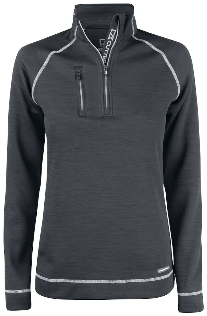 Hovedproduktbilde for Anthracite Melange Cutter & Buck Chambers Half-Zip Genser Dame
