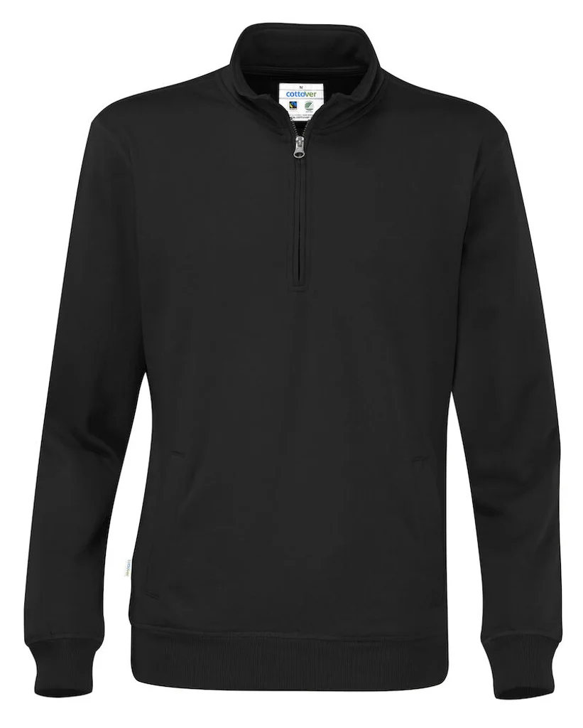 Hovedproduktbilde for Black Cottover Half-Zip Genser