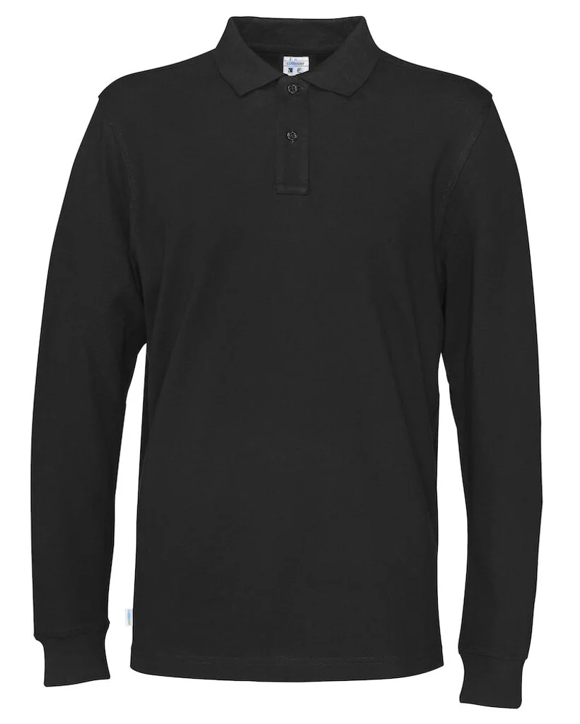 Hovedproduktbilde for Black Cottover Langermet Poloskjorte