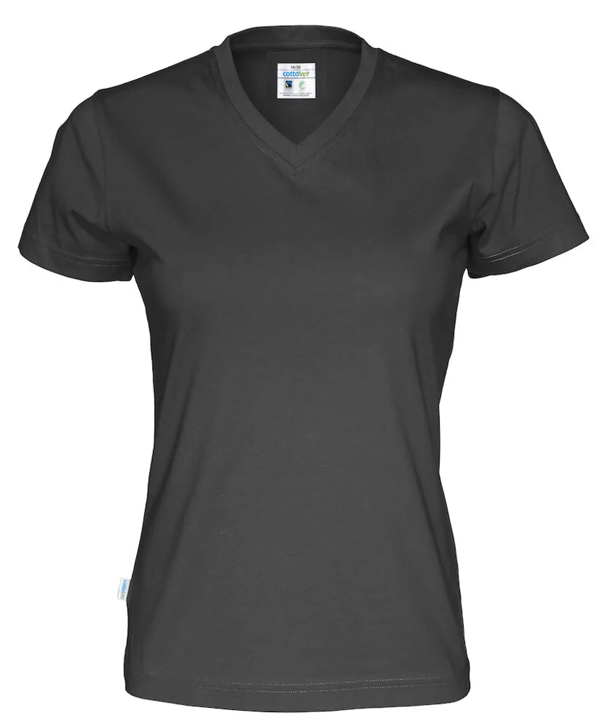 Hovedproduktbilde for Black Cottover V-hals T-skjorte Dame
