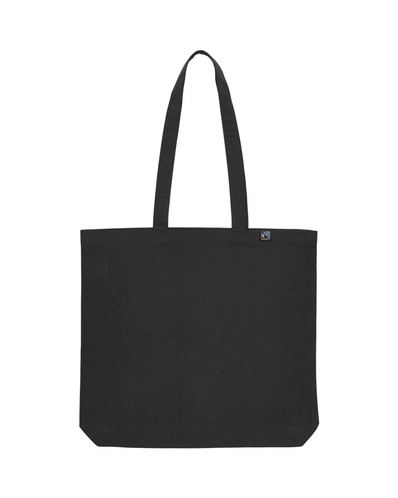 Hovedproduktbilde for Black Cottover Key 150 g/m2 GOTS Fairtrade Økologisk Bomull Handlenett