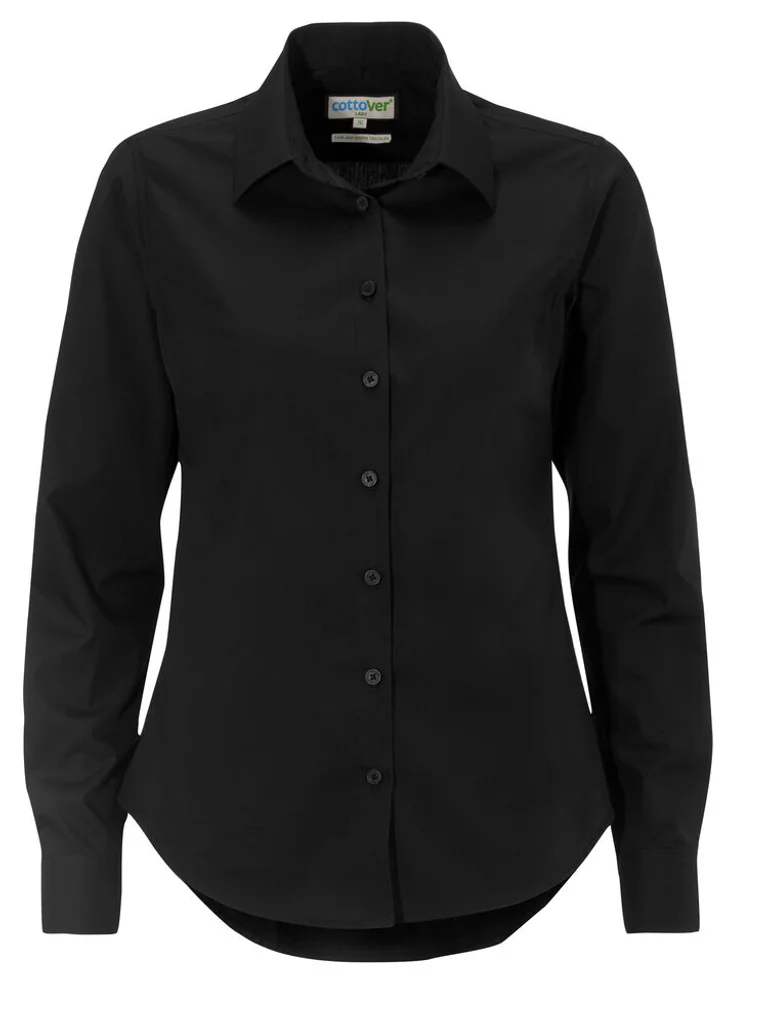 Hovedproduktbilde for Black Cottover Poplin Skjorte Dame