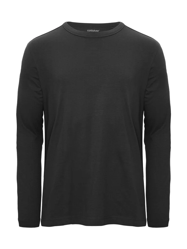 Hovedproduktbilde for Black Cottover Relaxed Langermet T-skjorte