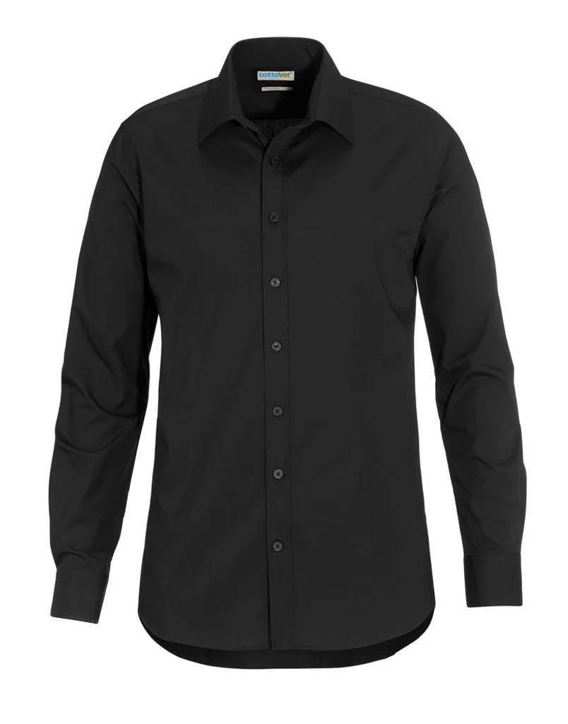 Hovedproduktbilde for Black Cottover Poplin Slim Fit Skjorte