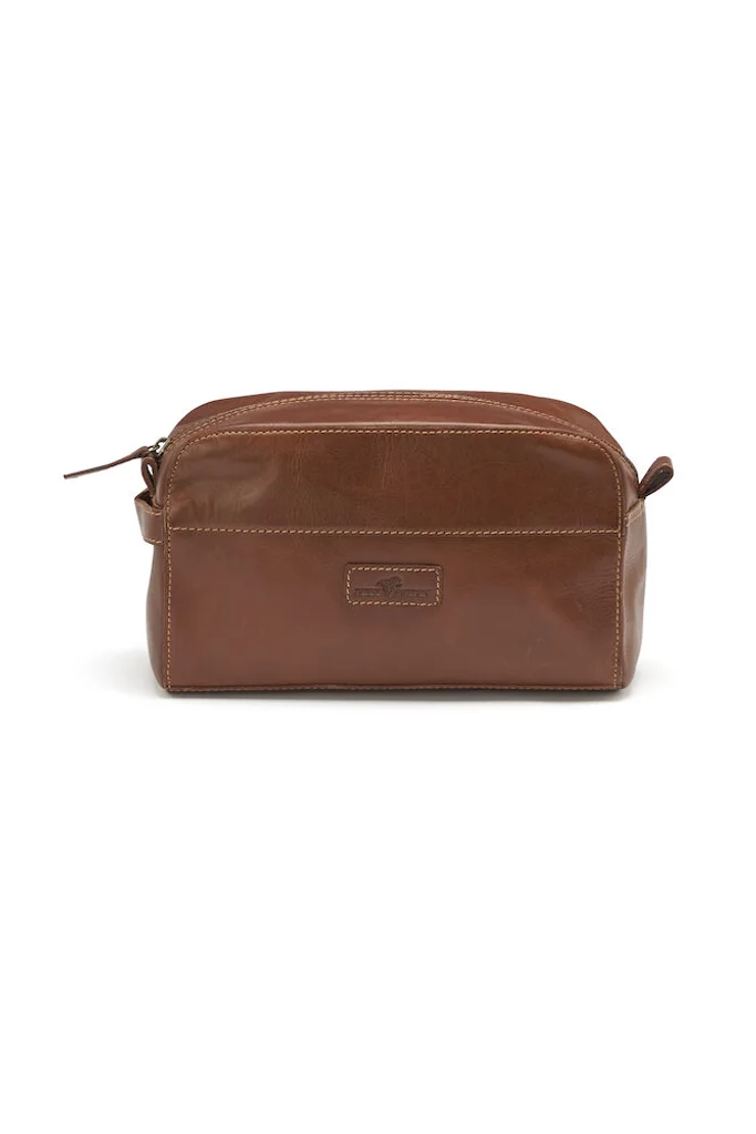 Hovedproduktbilde for Cognac Derby of Sweden Leather Line Toalettmappe