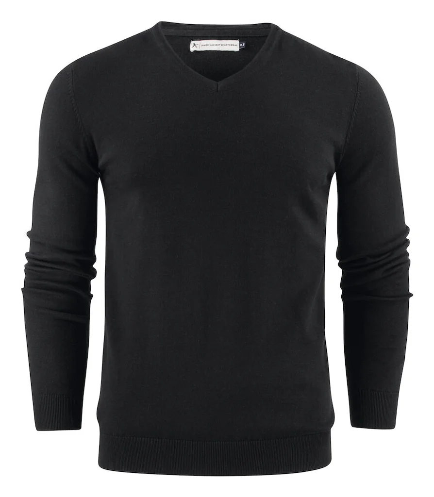 Hovedproduktbilde for Black J. Harvest Ashland V-hals Strikkegenser