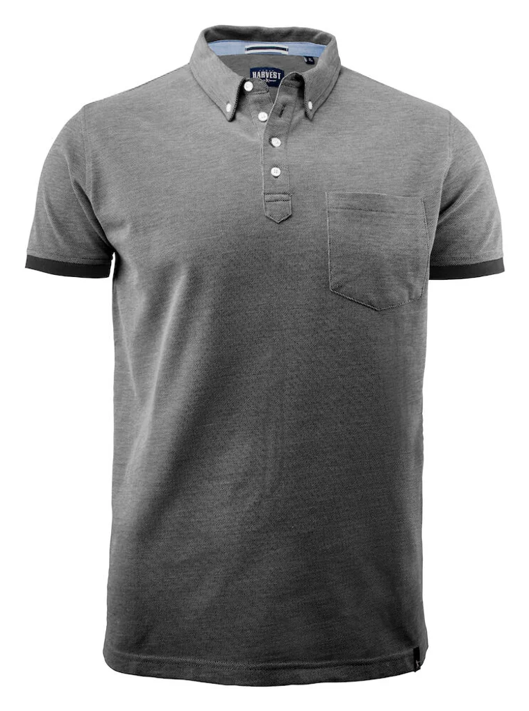 Hovedproduktbilde for Black Melange J. Harvest Larkford Poloskjorte
