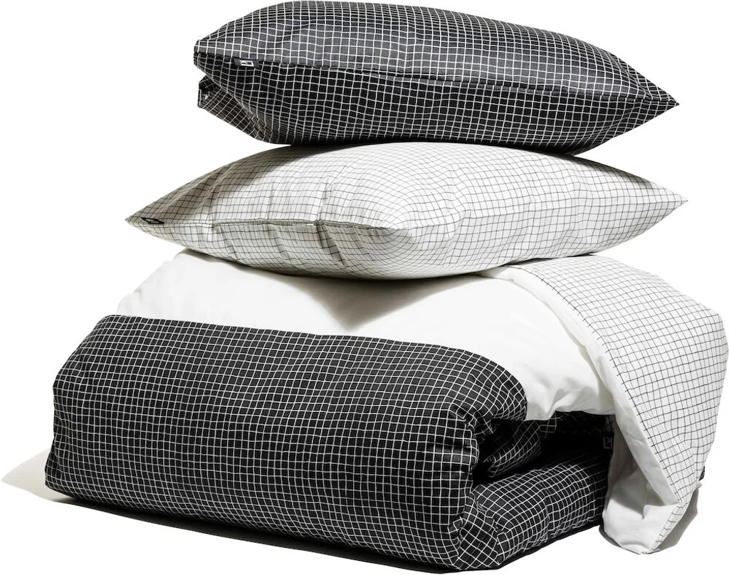 Hovedproduktbilde for Grey Kosta Linnewäfveri Check Bomullsateng Multi Sengesett med To Putevar