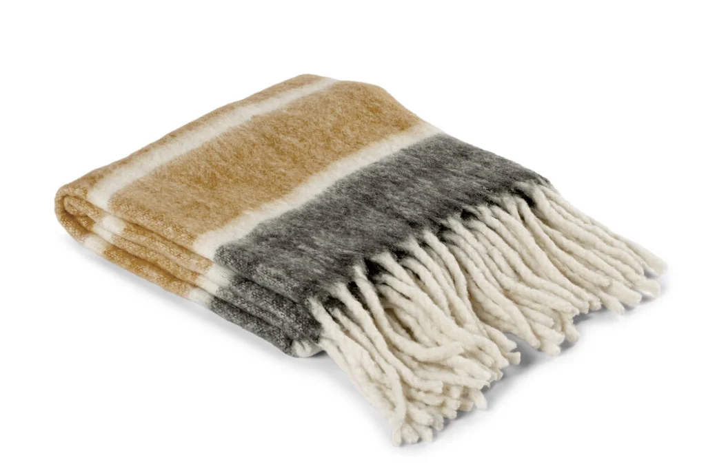 Hovedproduktbilde for Beige Kosta Linnewäfveri Håndvevd Ull og Akryl Pledd