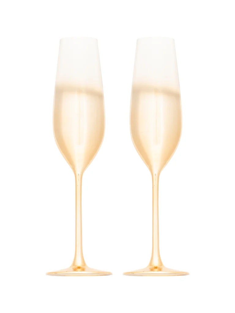 Hovedproduktbilde for Transparent Lord Nelson Champagneglass Gull 2-pack