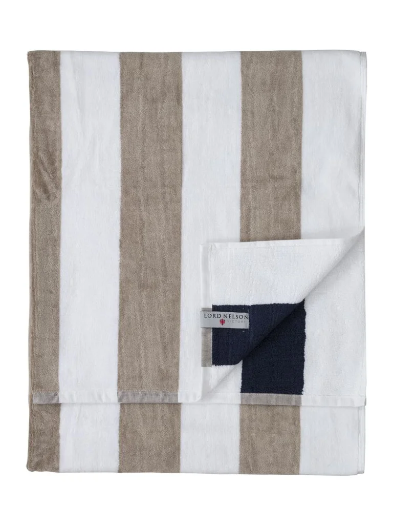 Hovedproduktbilde for Navy/Sand Lord Nelson Vendbart 80x160 cm Badelaken