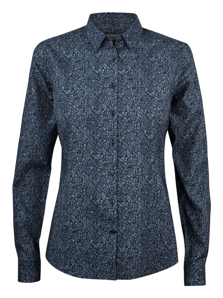 Hovedproduktbilde for Navy Floral J. Harvest & Frost Indigo Bow 37 Skjorte Dame