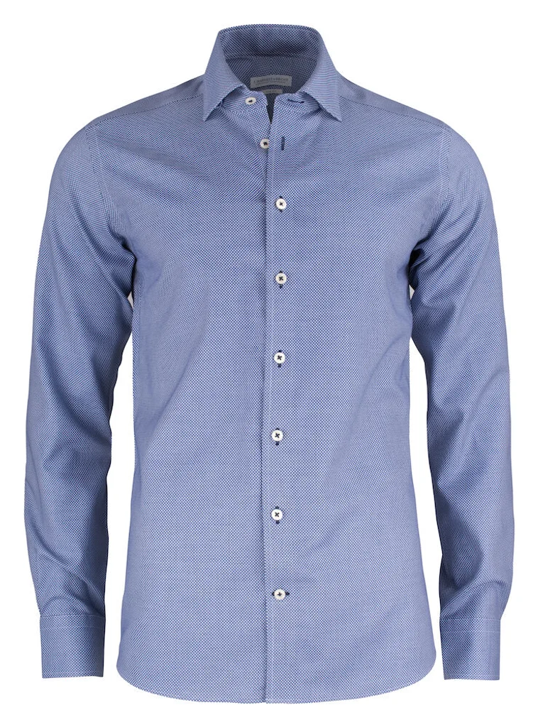 Hovedproduktbilde for Blue Pattern J. Harvest & Frost Purple Bow 48 Slim Fit Skjorte