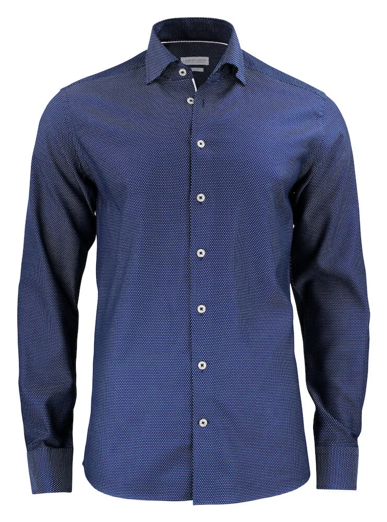 Hovedproduktbilde for Navy/White dot J. Harvest & Frost Purple Bow 49 Slim Fit Skjorte