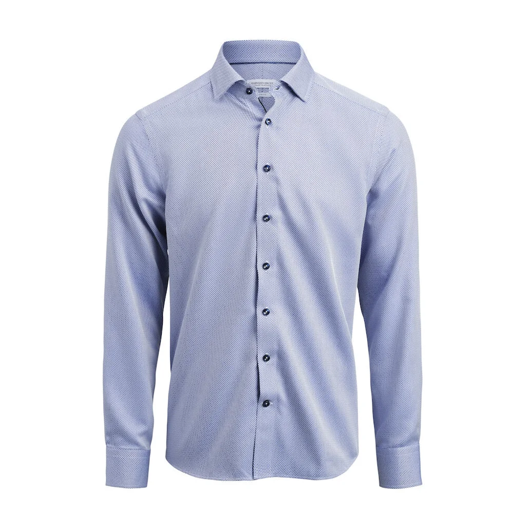 Hovedproduktbilde for Blue Jaquard J. Harvest & Frost Yellow Bow 55 Slim Fit Skjorte