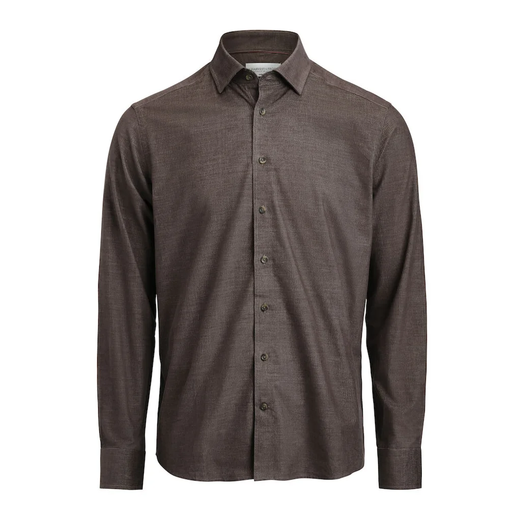 Hovedproduktbilde for Brown J. Harvest & Frost Indigo Bow 134 Tailored Fit Skjorte