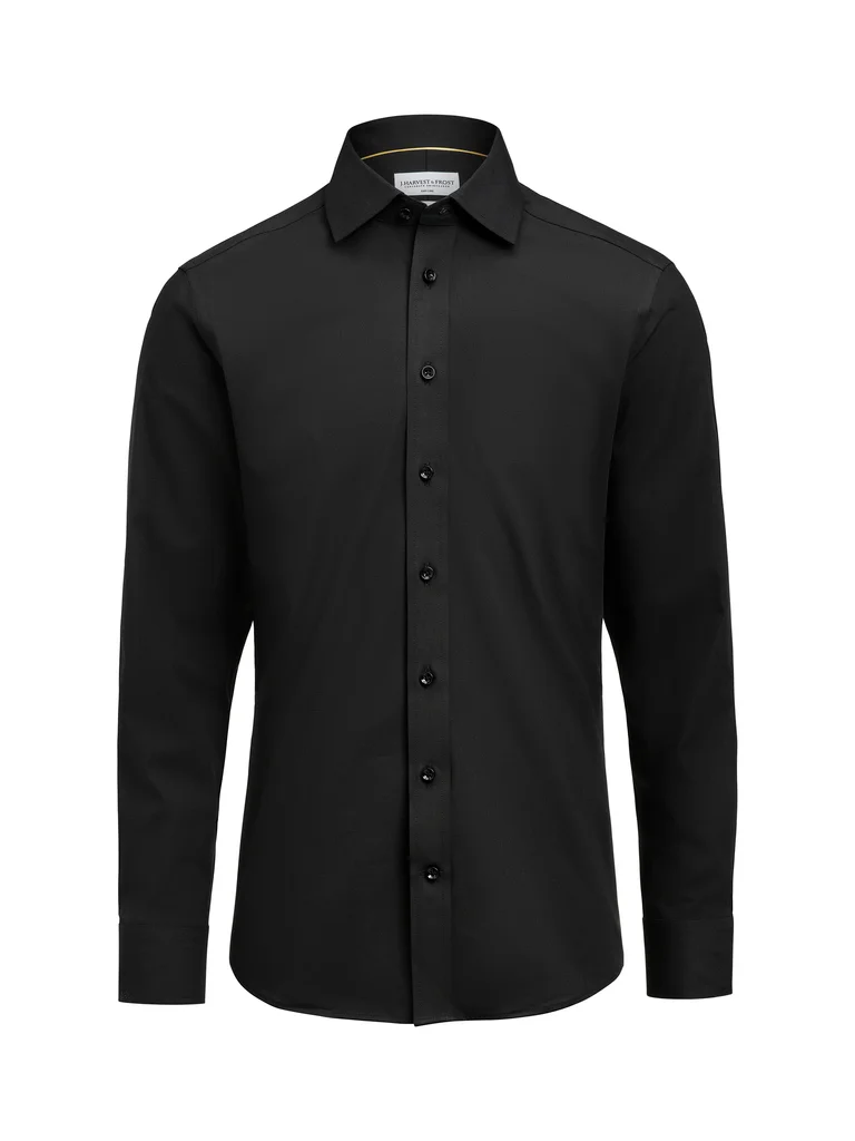 Hovedproduktbilde for Black J. Harvest & Frost Yellow Bow 150 Slim Fit Skjorte