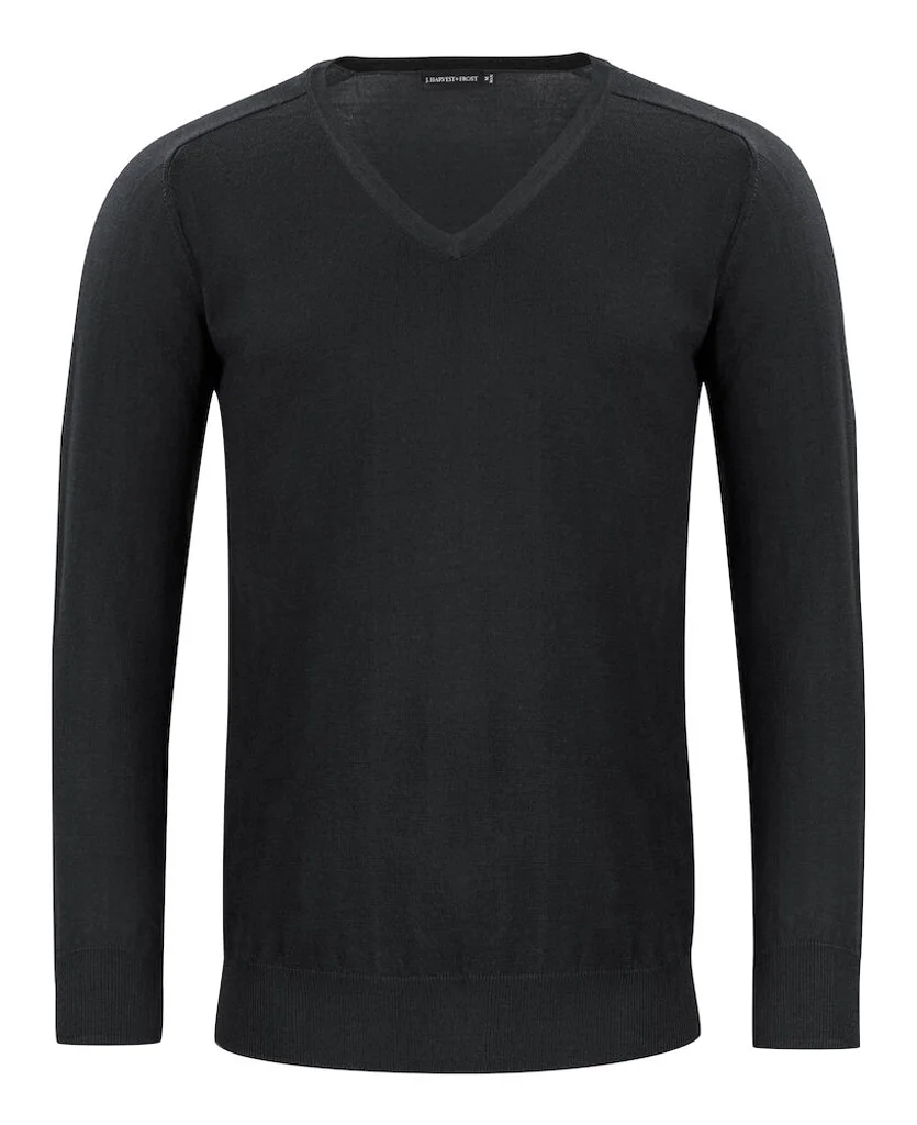 Hovedproduktbilde for Black J. Harvest & Frost Merino V-hals Strikkegenser