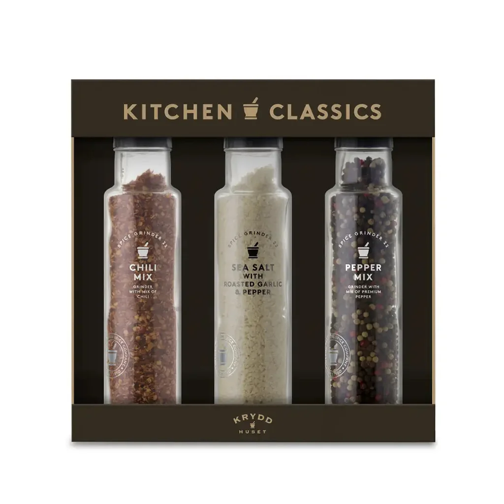 Hovedproduktbilde for 23-45-234858 Chili Mix, Havsalt og Peppermix Gaveeske