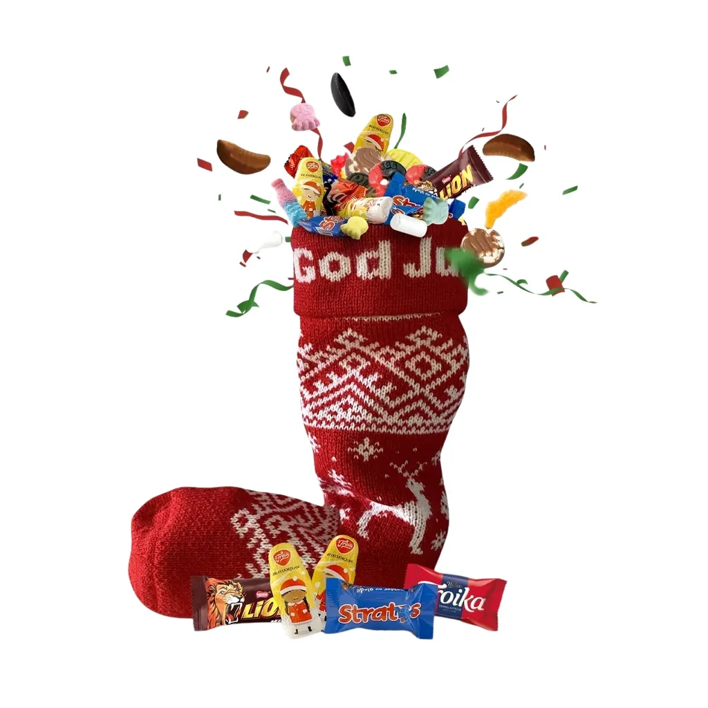 Hovedproduktbilde for 23-45-44590 Julesokk med godterifavoritter 0,8 kg