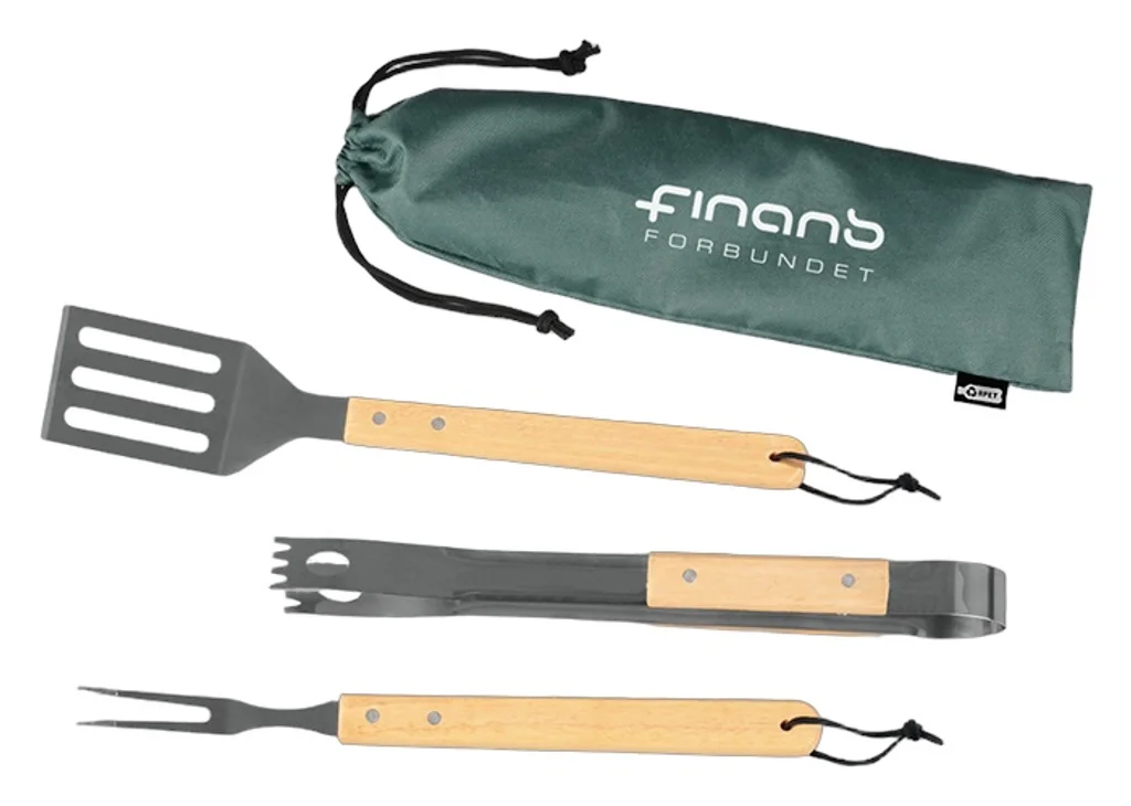 Hovedproduktbilde for 25-47-dra-2247 Holm Rustfritt Stål og Tre 3 stk BBQ Sett