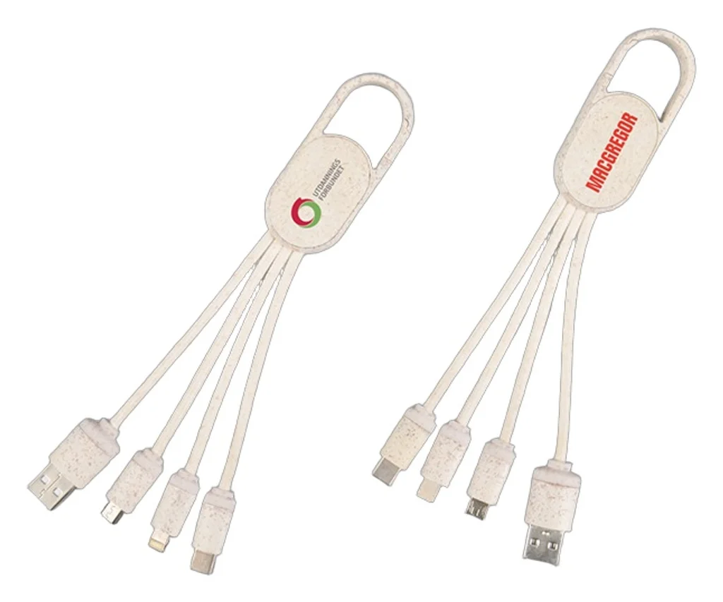 Hovedproduktbilde for 25-47-dra-2778 Snow Hvetehalm 3-i-1 Ladekabel Med Karabinkrok